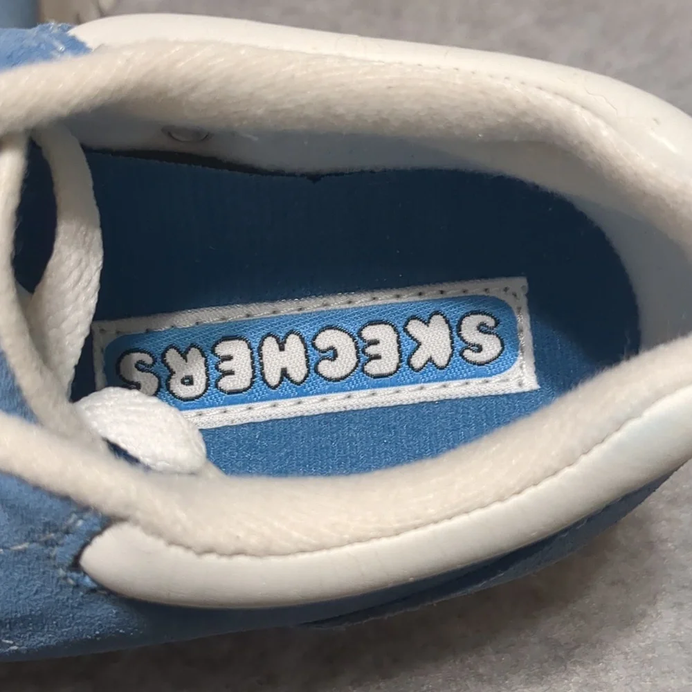 Vintage Sketchers Baby Blue Suede Platform Women's Shoes Size 5.5